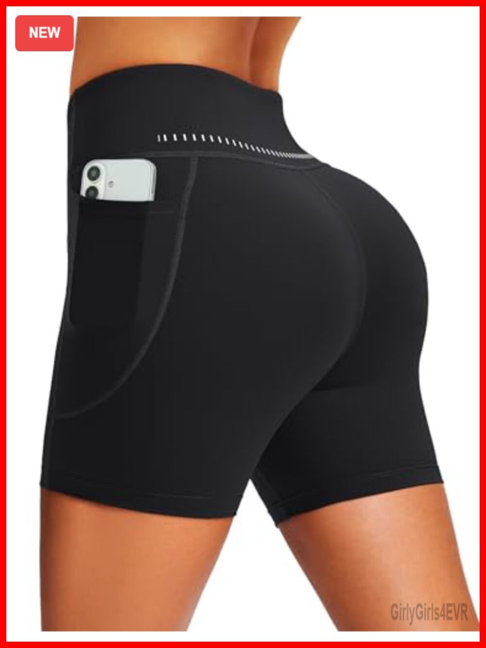 5" Biker Shorts No Front Seam Spandex 2 Pockets